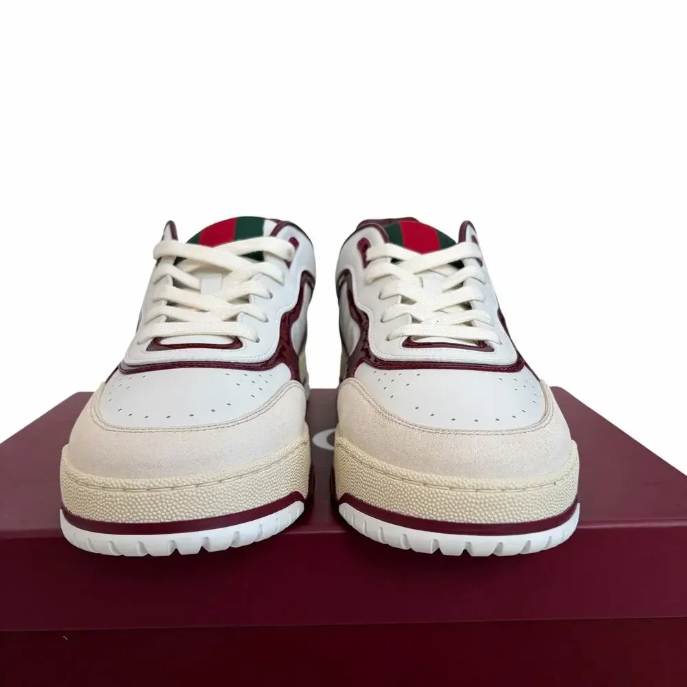GUCCI Re-Web Sneaker White Leather 786186 Men's Size 11.5 US 12 $1150 NEW